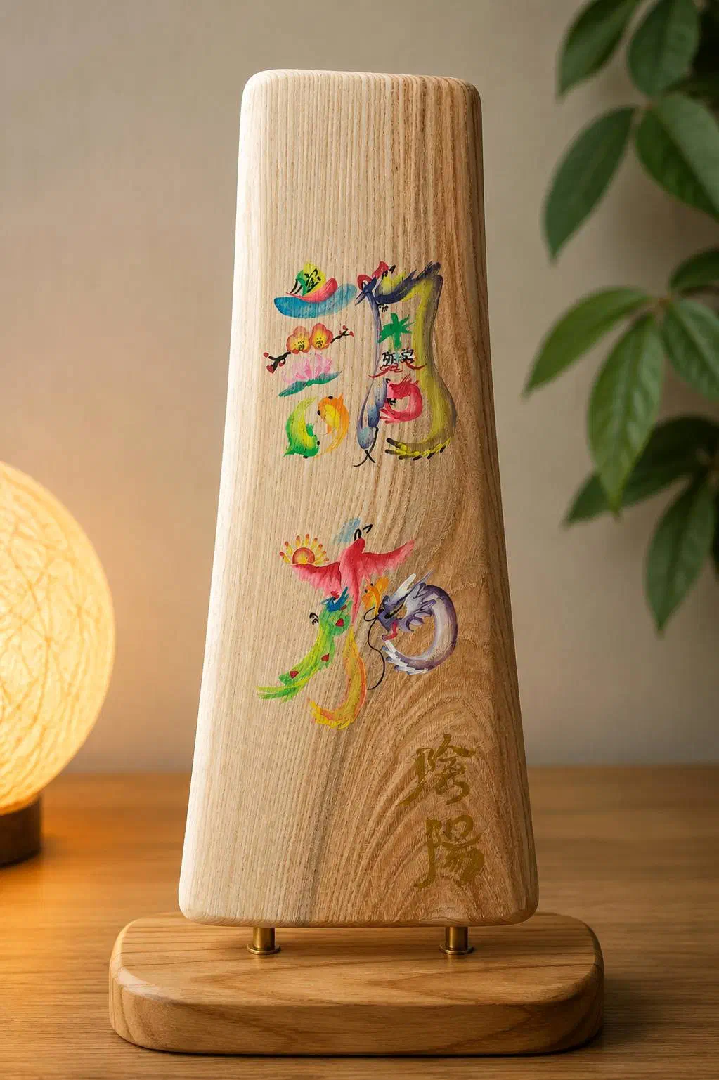 銘木スタンド花文字アート「陰陽」